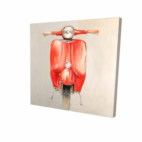 Fondo 12 x 12 in. Small Red Moped-Print on Canvas FO2791182